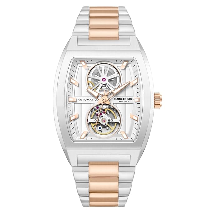 Kenneth Cole Automatic Analog Silver Dial Two Tone Stainless Steel Strap Watch for Men