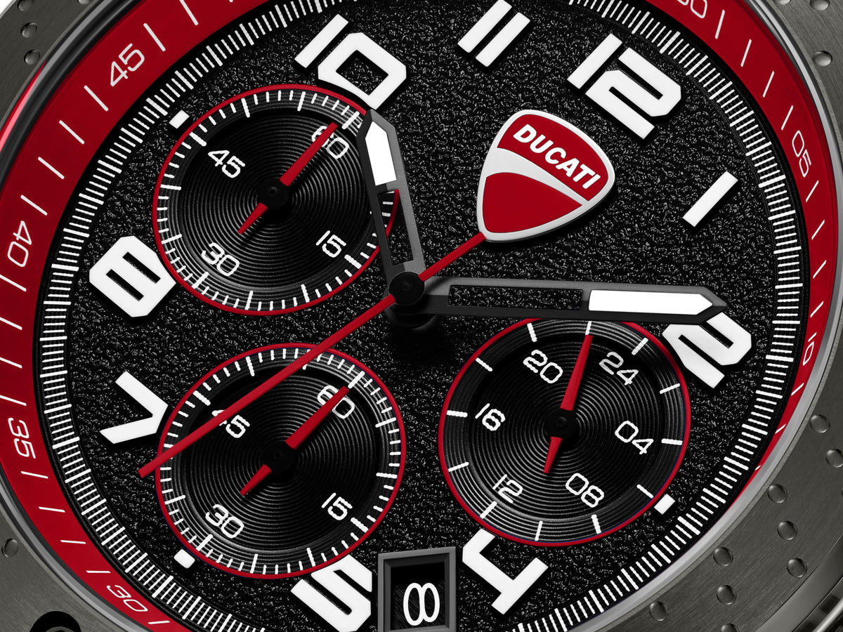 Ducati Quartz Chronograph Black Dial Black Stainless Steel Strap Watch For Men