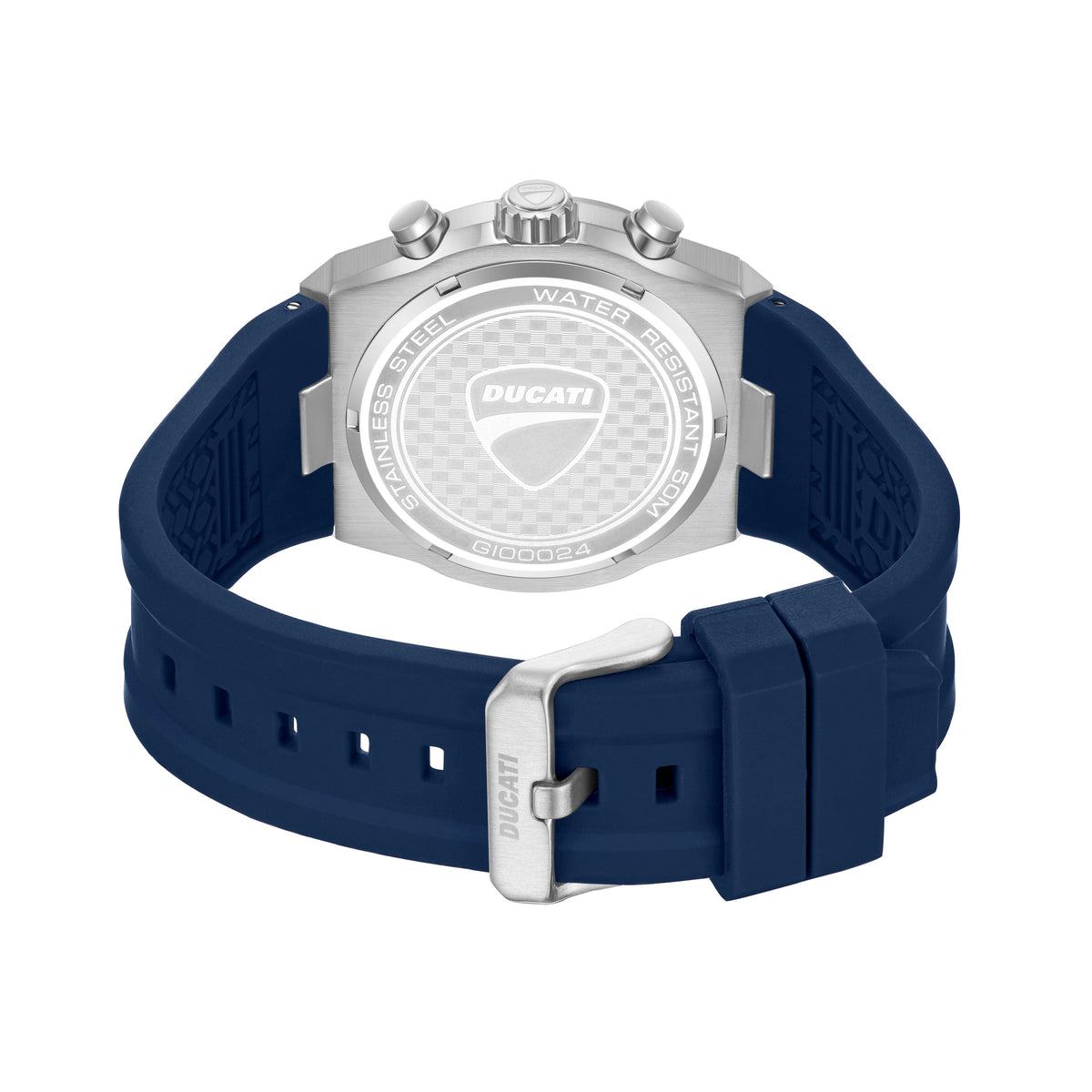 Sport 43.5 mm Blue Dial Silicone Chronograph Watch For Men
