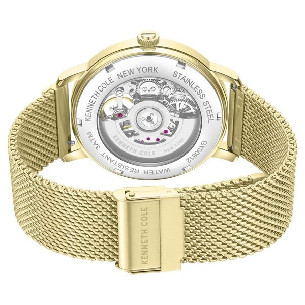 Kenneth Cole Automatic Automatic Green Dial Golden Stainless Steel Strap Watch For Men