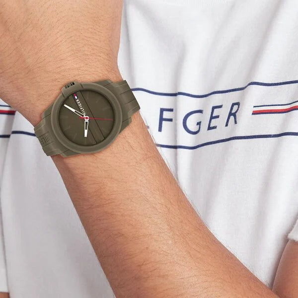 Tommy Hilfiger Quartz Analog Green Silicone Strap for Men