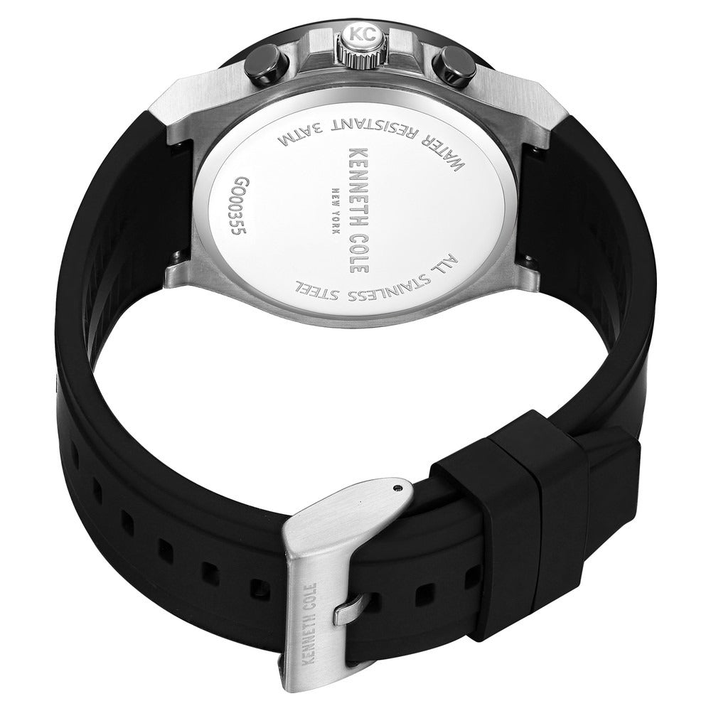 Kenneth Cole Quartz Chronograph Silver Dial Silicone Strap Watch for Men
