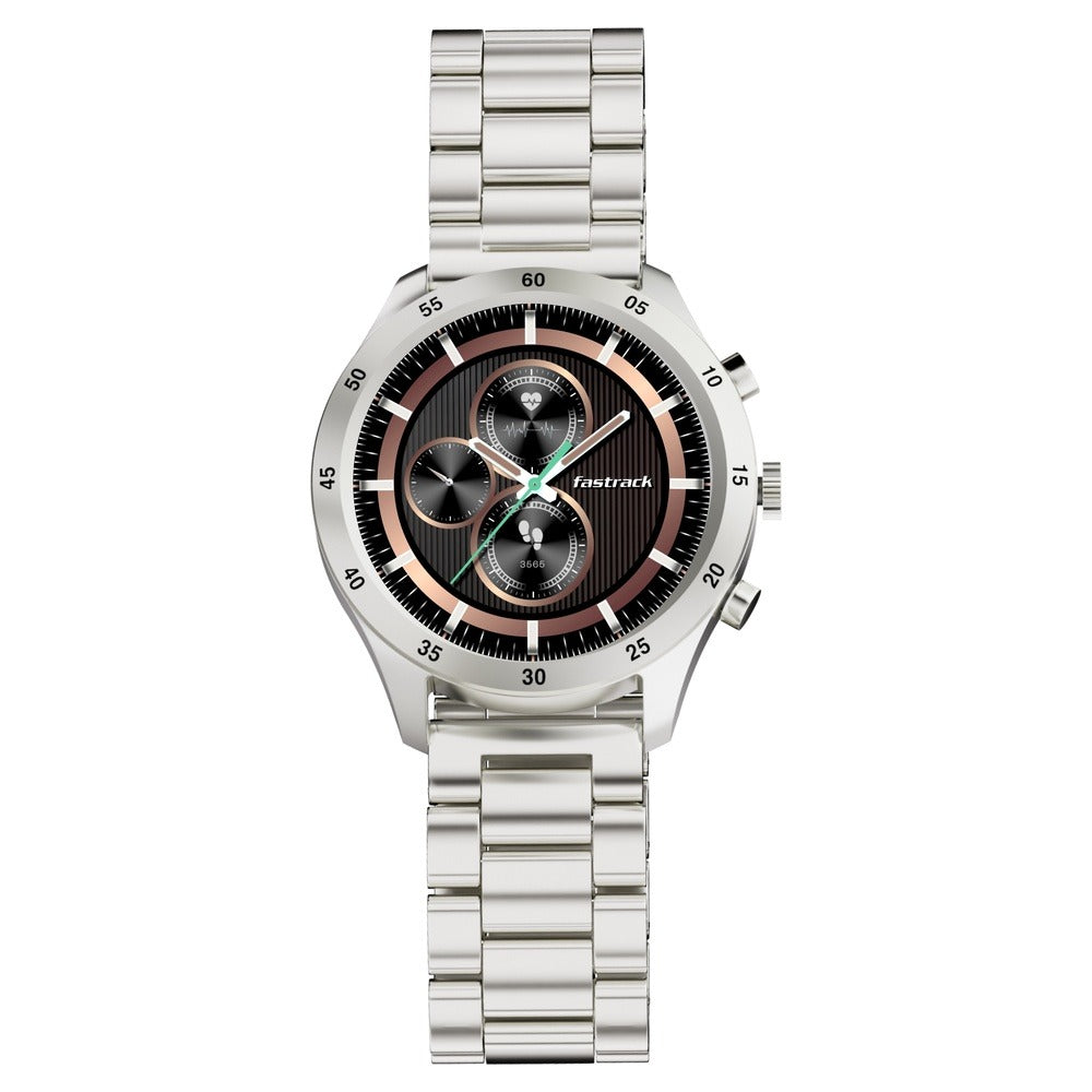 Fastrack Magnus FX2 Unisex Smart Watch With Silver Metal Strap