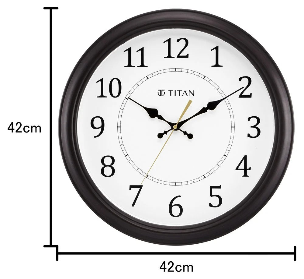 Classic White Wall Clock with Silent Sweep Technology - 42.0 cm x 42.0 cm (Large)