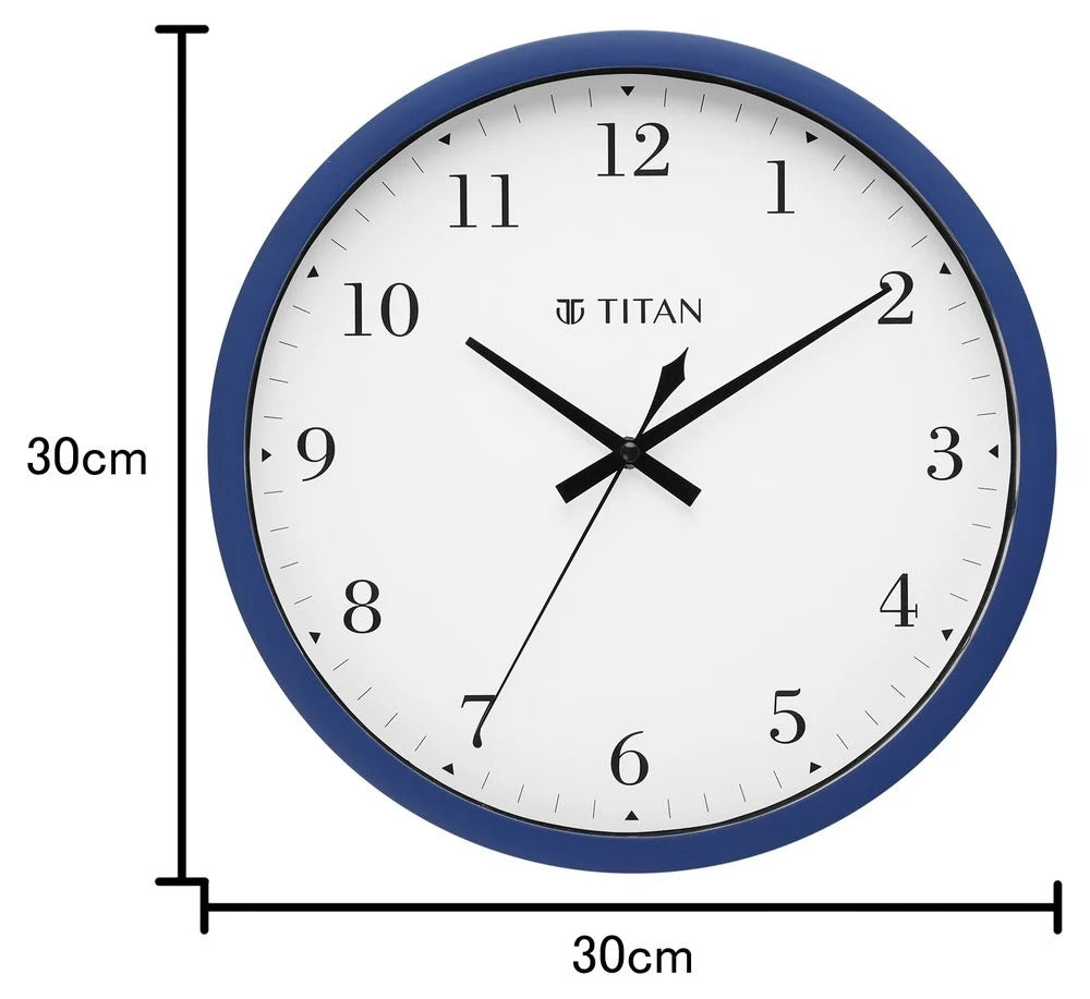 Titan Classic White Wall Clock with Silent Sweep Technology - 30.0 cm x 30.0 cm (Medium)