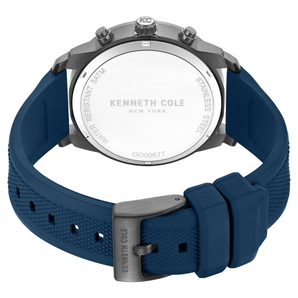 Kenneth Cole Quartz Multifunction Blue Dial Blue Colour Silicone Strap Watch For Men