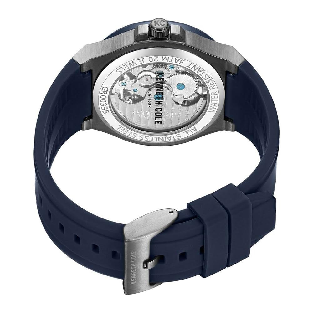 Kenneth Cole Automatic Blue Dial Blue Silicone Strap Watch for Men