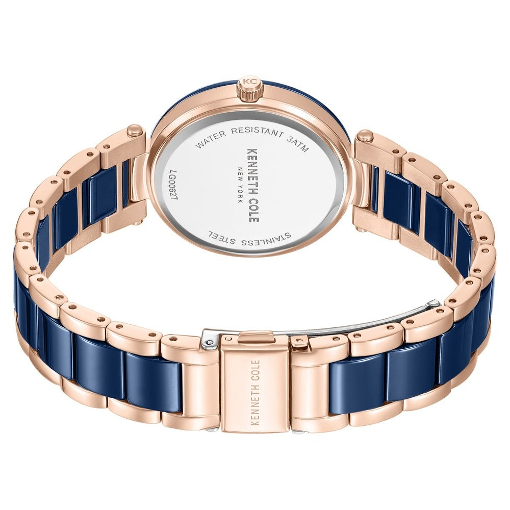 Kenneth Cole Quartz Analog Blue Dial Blue Stainless Steel & Ceramic Strap Watch For Women
