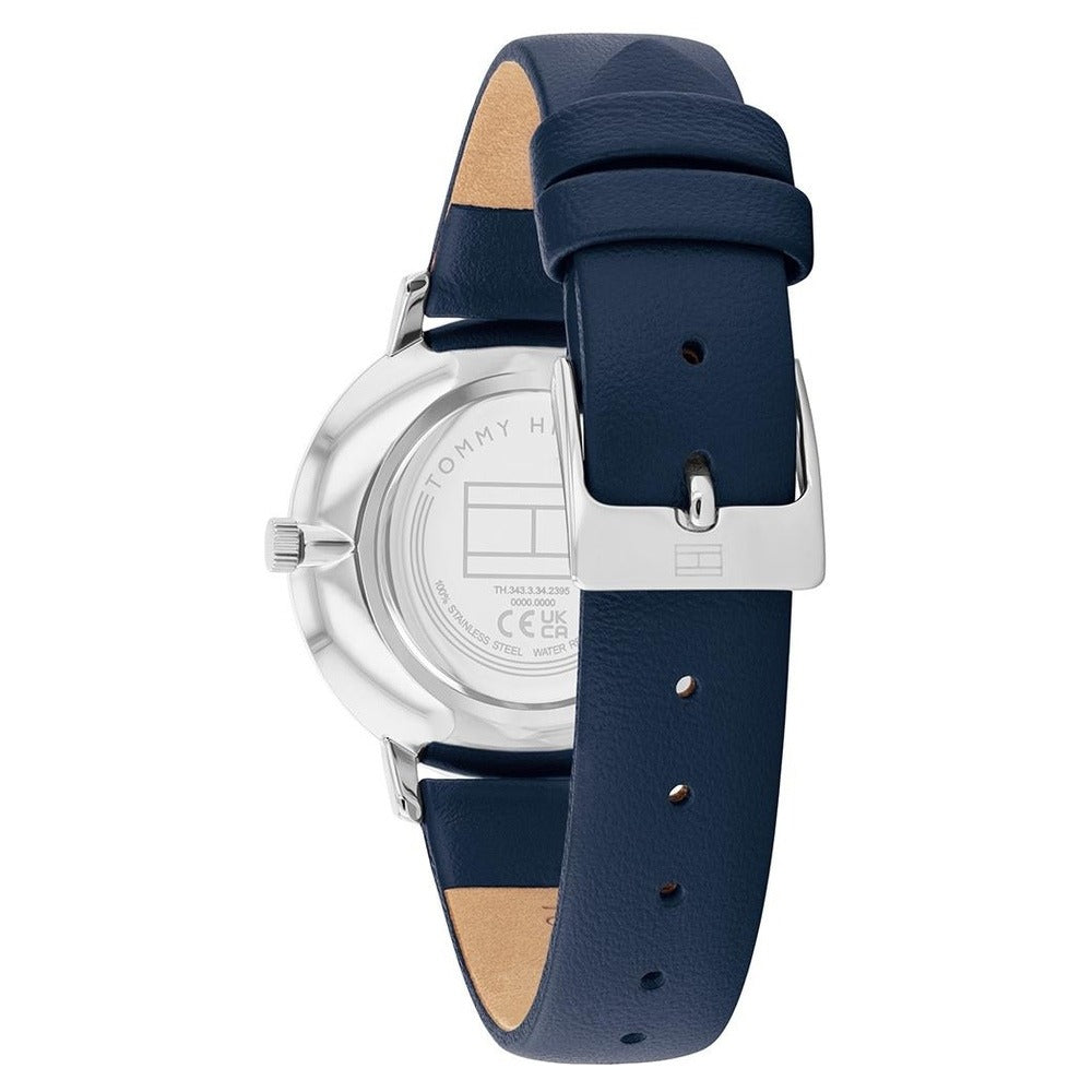 Tommy Hilfiger Quartz Analog Blue Dial Blue Leather Strap Watch For Women