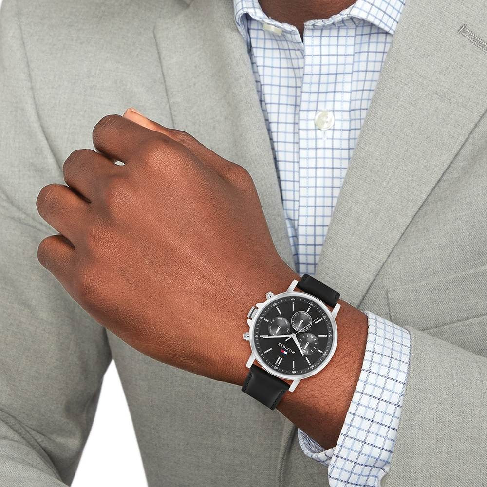 Tommy Hilfiger Quartz Multifunction Grey Leather Strap for Men