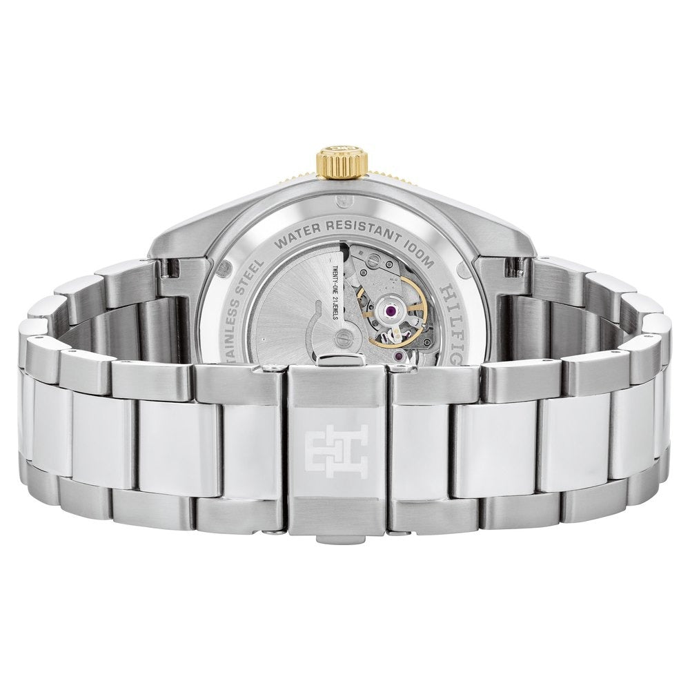 Tommy Hilfiger Automatic Green Dial Silver Color Stainless Steel Strap Watch For Men