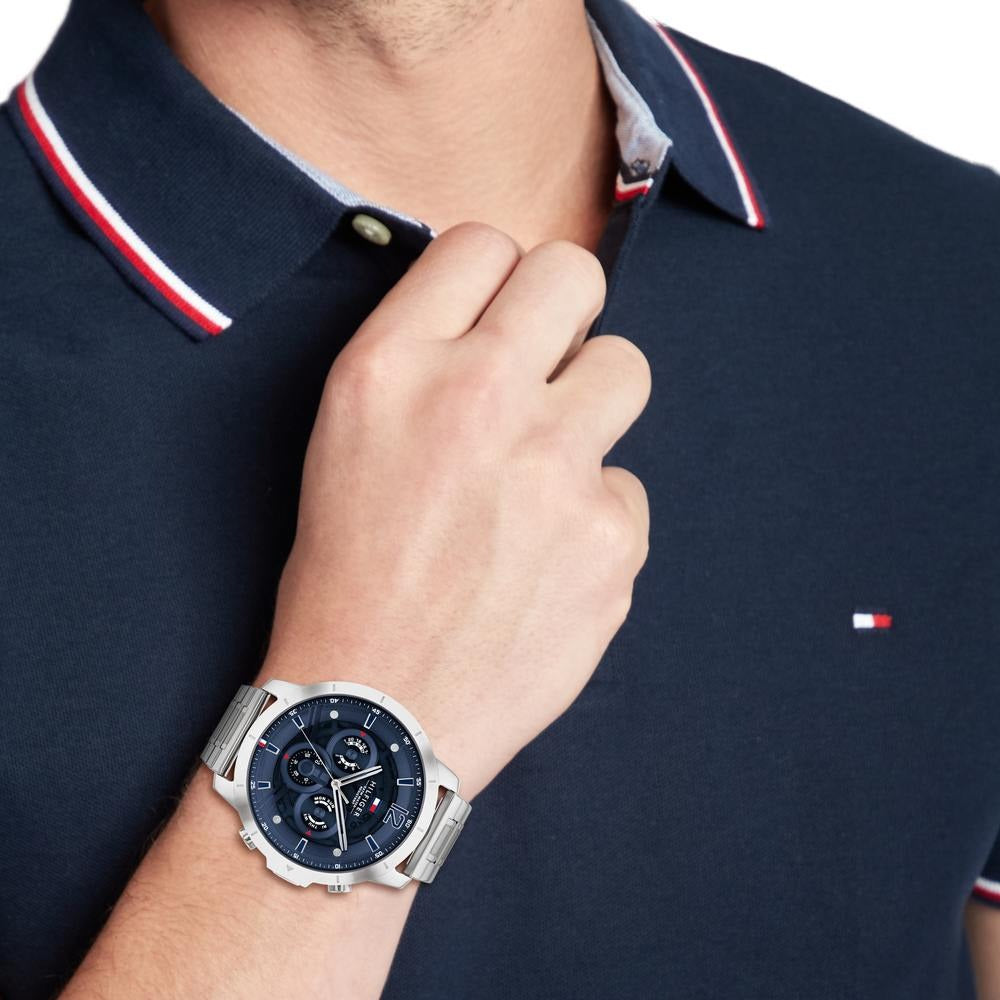 Tommy Hilfiger Quartz Multifunction Blue Dial Stainless Steel Strap Watch for Men