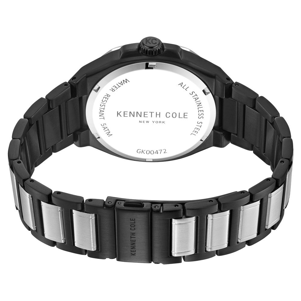 Kenneth Cole Multifunction Black Dial Stainless Steel Strap Watch For Men