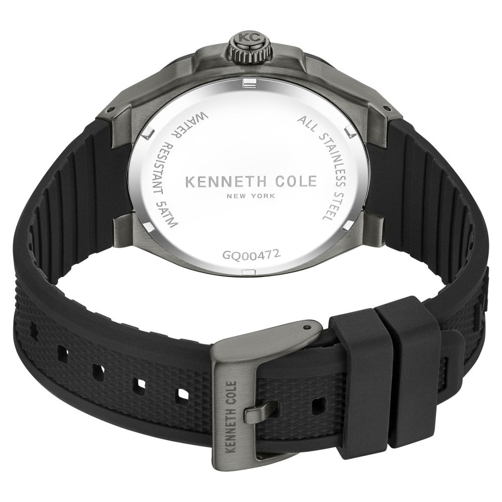 Kenneth Cole Multifunction Grey Dial Silicone Strap Watch For Men