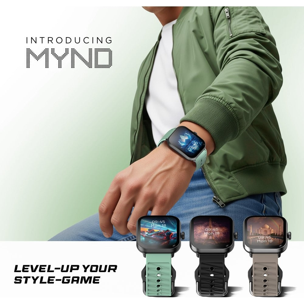 Fastrack MYND - 4.9 cm AMOLED Display, AI Watchface, BT Calling IP68 Smartwatch, AI Chat, Offline Voice Commands