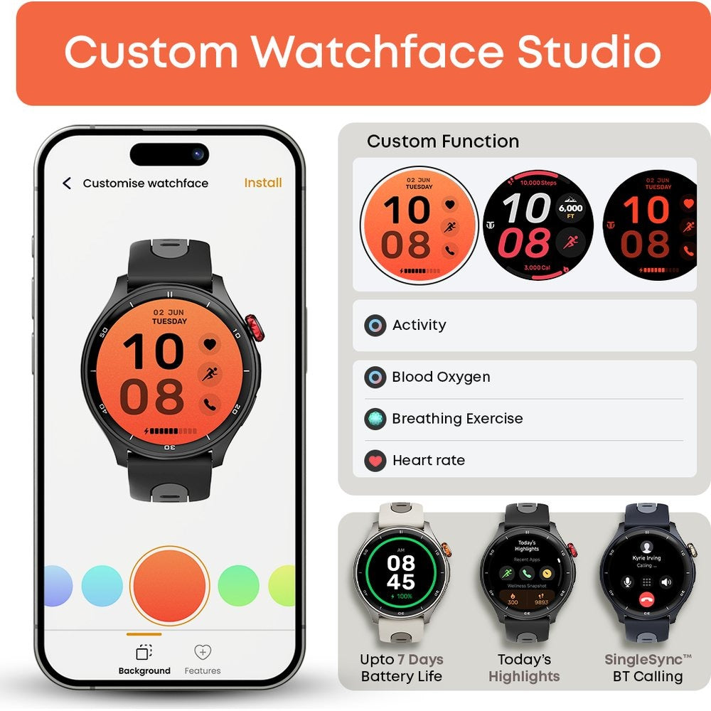 Titan Celestor Advanced GPS & Barometer 3.6 CM AMOLED Display with AOD, Pizoelectric Functional Crown Moonlight Edition