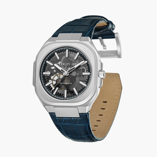 CERRUTI 1881 Men Blue Dial Automatic Watch with Leather Strap