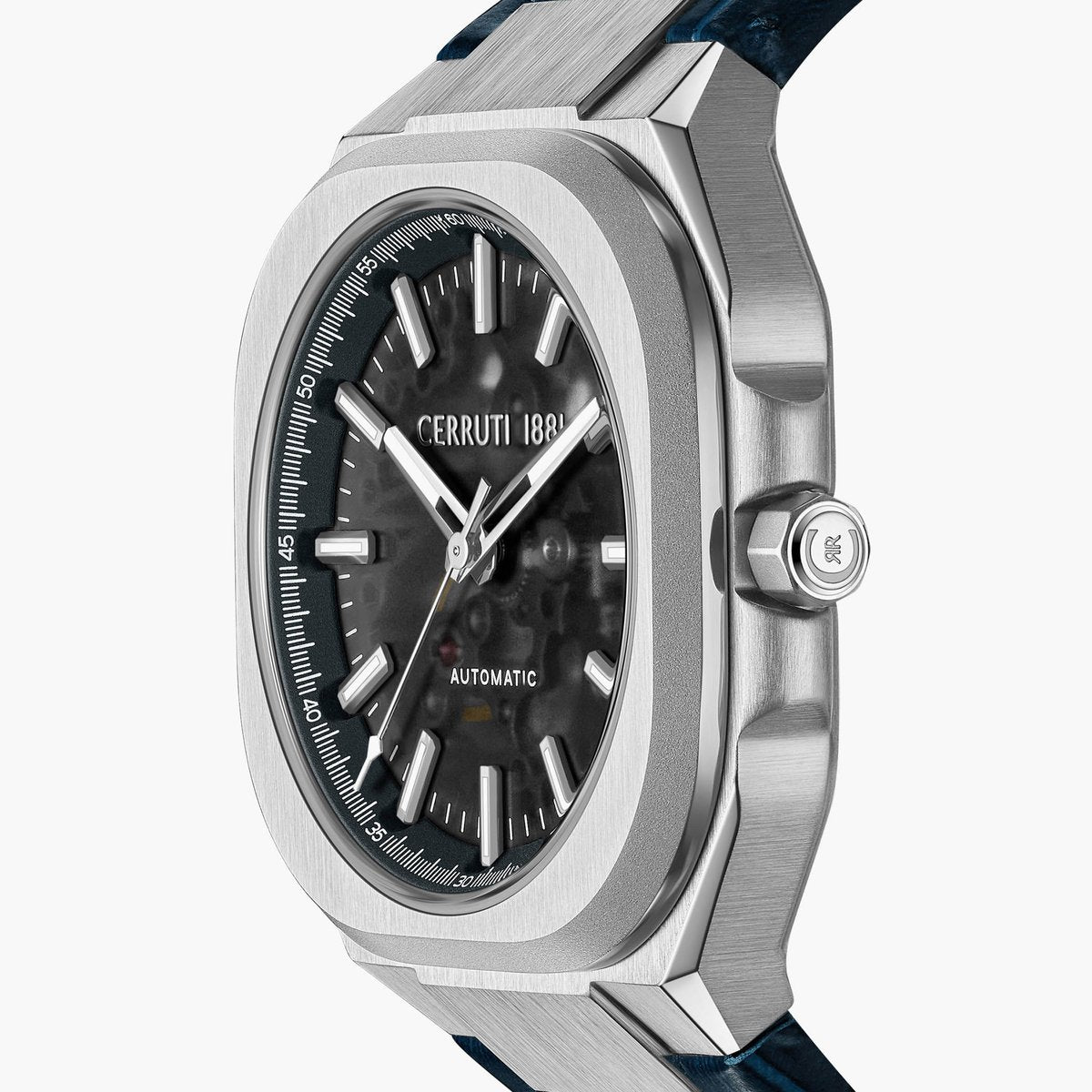 CERRUTI 1881 Men Blue Dial Automatic Watch with Leather Strap