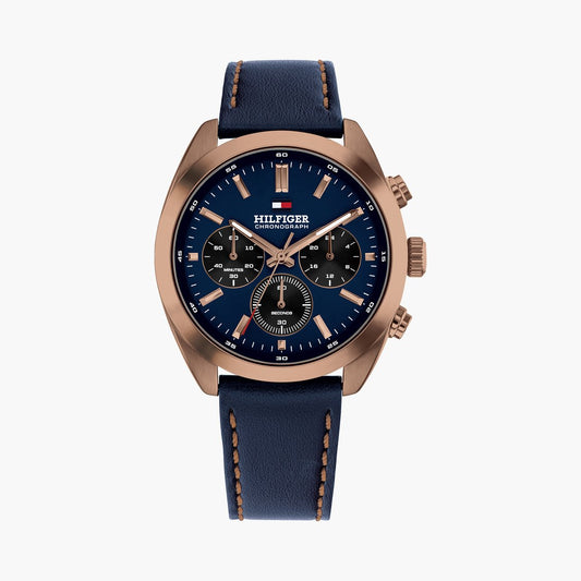 TOMMY HILFIGER Hudson Leather Strap Chronograph Watch