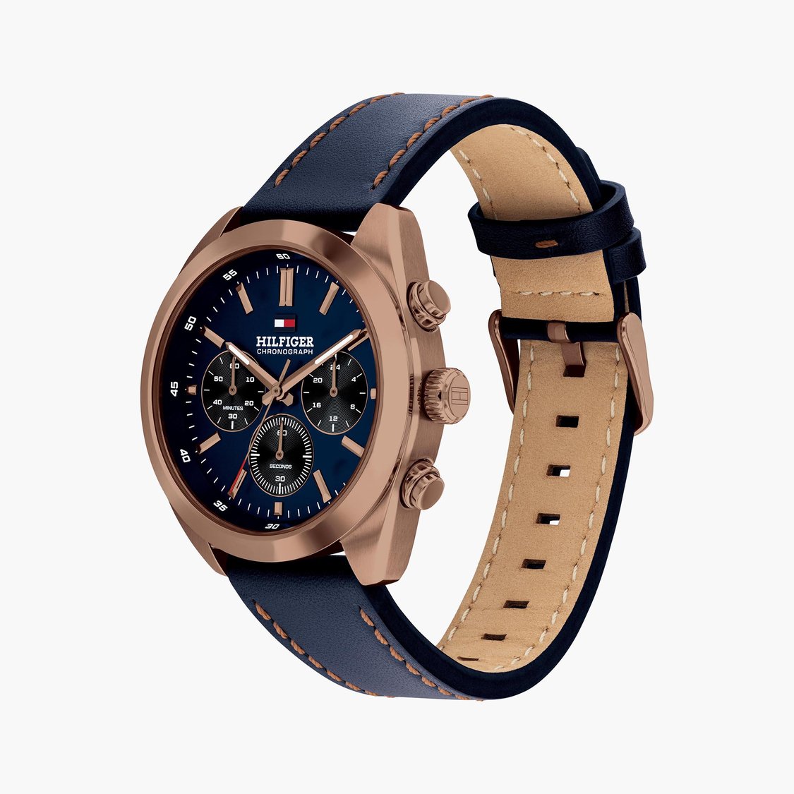 TOMMY HILFIGER Hudson Leather Strap Chronograph Watch