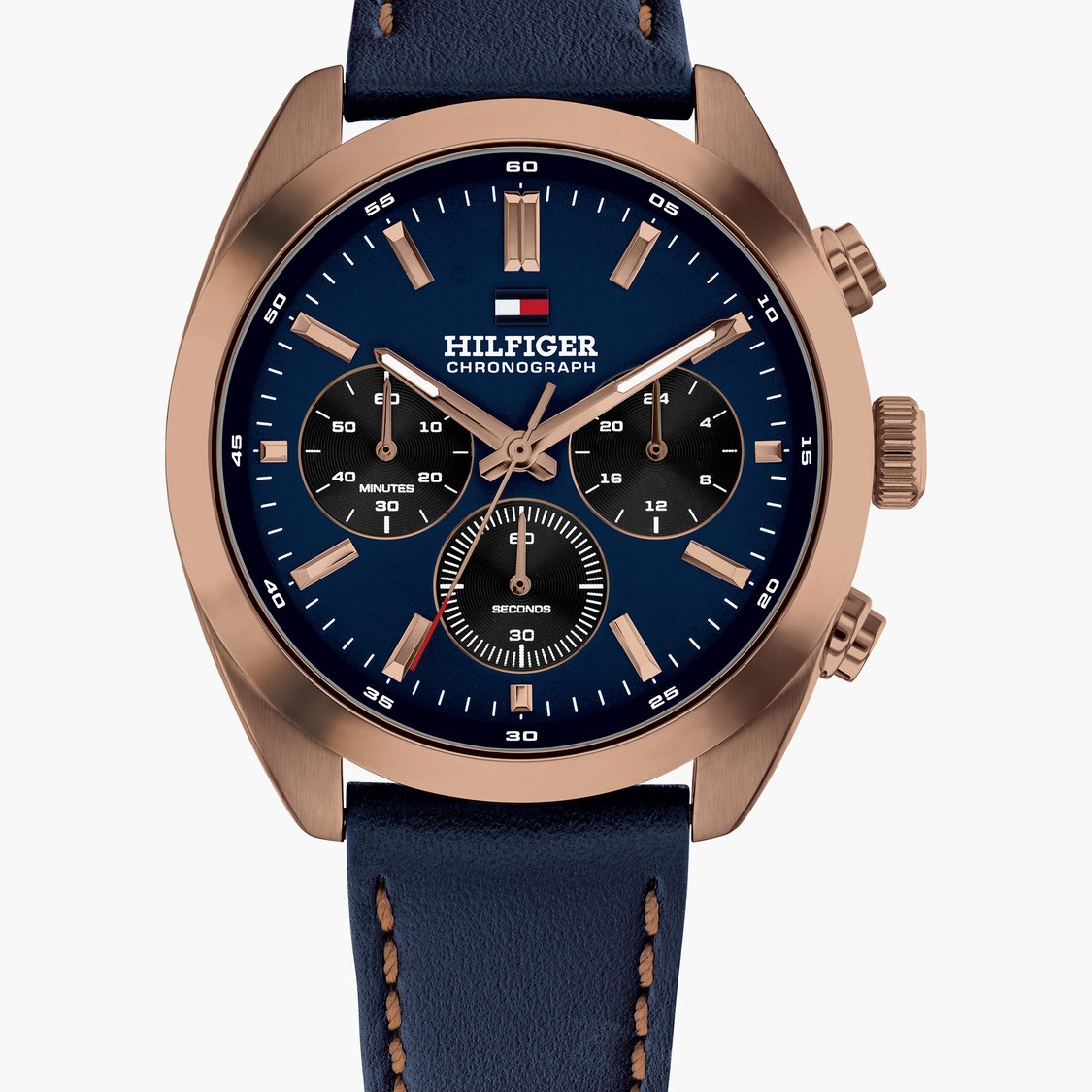 TOMMY HILFIGER Hudson Leather Strap Chronograph Watch