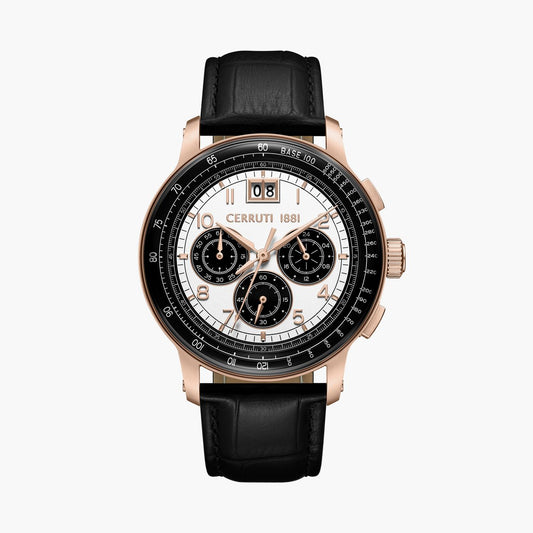CERRUTI 1881 Petroio Leather Strap Chronograph Watch
