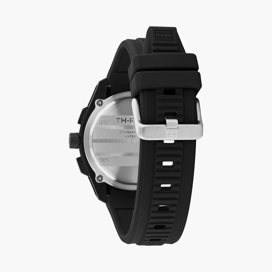 Tommy Hilfiger Quartz Chronograph Black Dial Black Silicone Strap Watch For Men