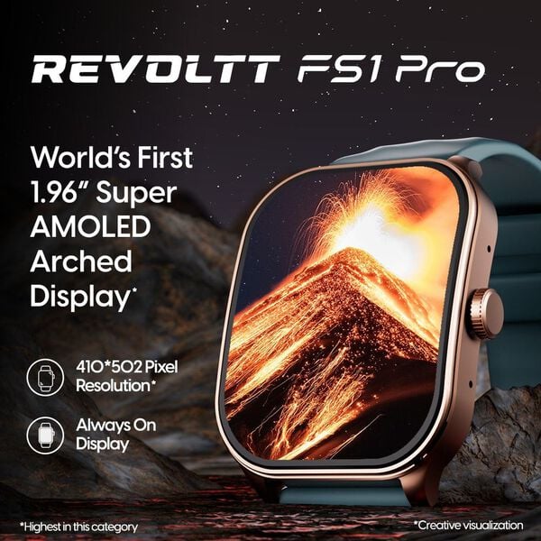Fastrack Limitless FS2 Pro Smartwatch with 4.97cm Super AMOLED Arched Display, Functional Crown, Resolution of 410X502