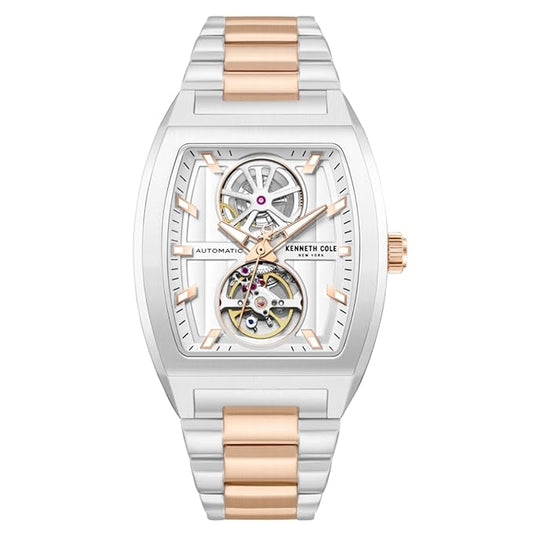Kenneth Cole Automatic Analog Silver Dial Two Tone Stainless Steel Strap Watch for Men