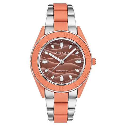 Anne Klein Quartz Analog Pink Dial Plastic Strap Watch for Women