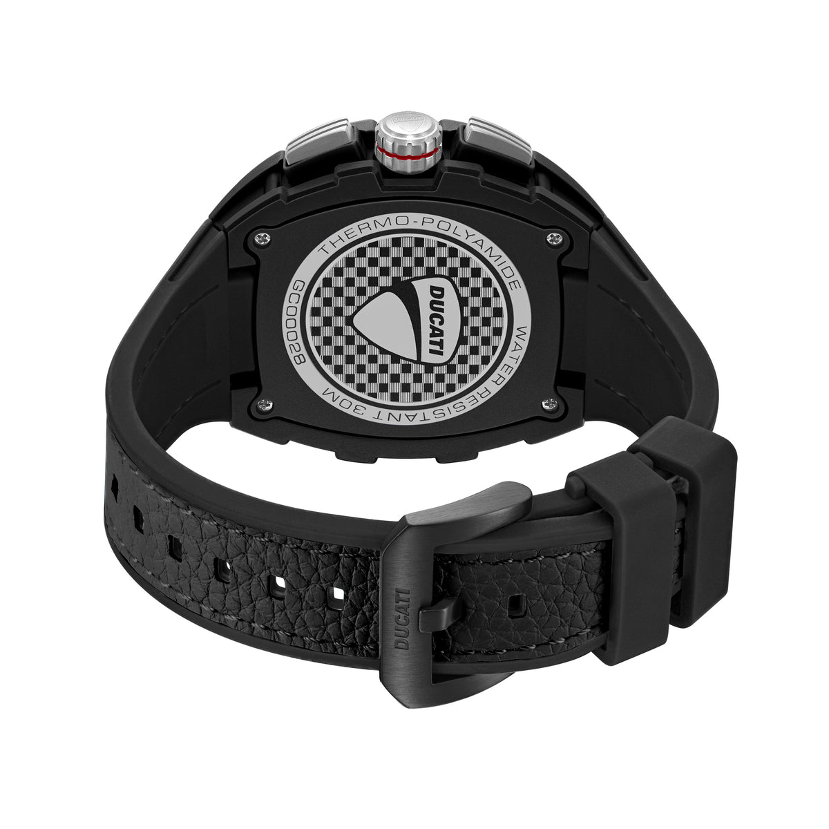 Ducati Quartz Multifunction Black Dial Black Silicone Strap Watch For Men