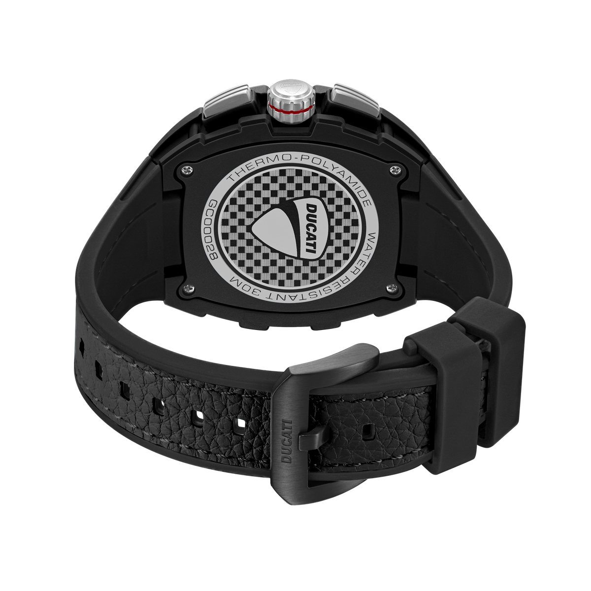 Ducati Quartz Multifunction Black Dial Black Silicone Strap Watch For Men