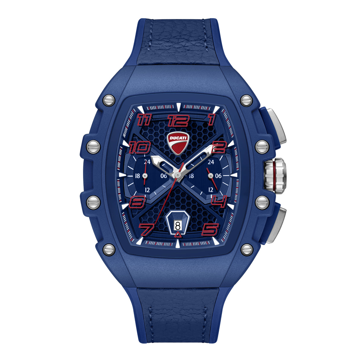 Ducati Quartz Multifunction Blue Dial Blue Silicone Strap Watch For Men