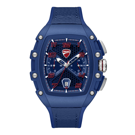 Ducati Quartz Multifunction Blue Dial Blue Silicone Strap Watch For Men