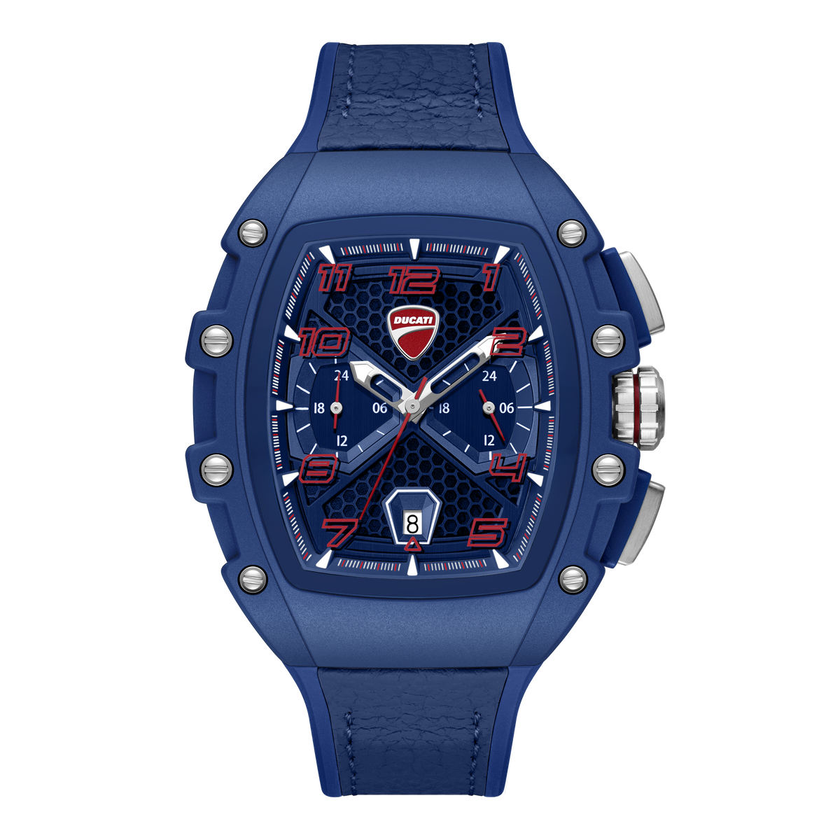 Ducati Quartz Multifunction Blue Dial Blue Silicone Strap Watch For Men