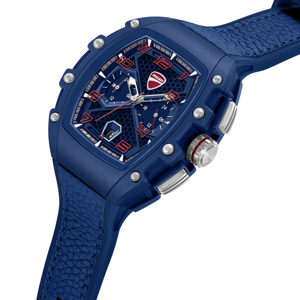 Ducati Quartz Multifunction Blue Dial Blue Silicone Strap Watch For Men