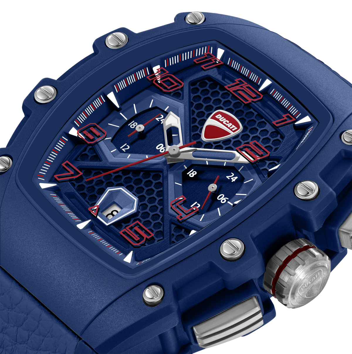 Ducati Quartz Multifunction Blue Dial Blue Silicone Strap Watch For Men