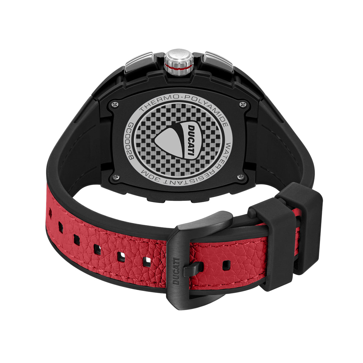 Ducati Quartz Multifunction Black Dial Black Silicone Strap Watch For Men