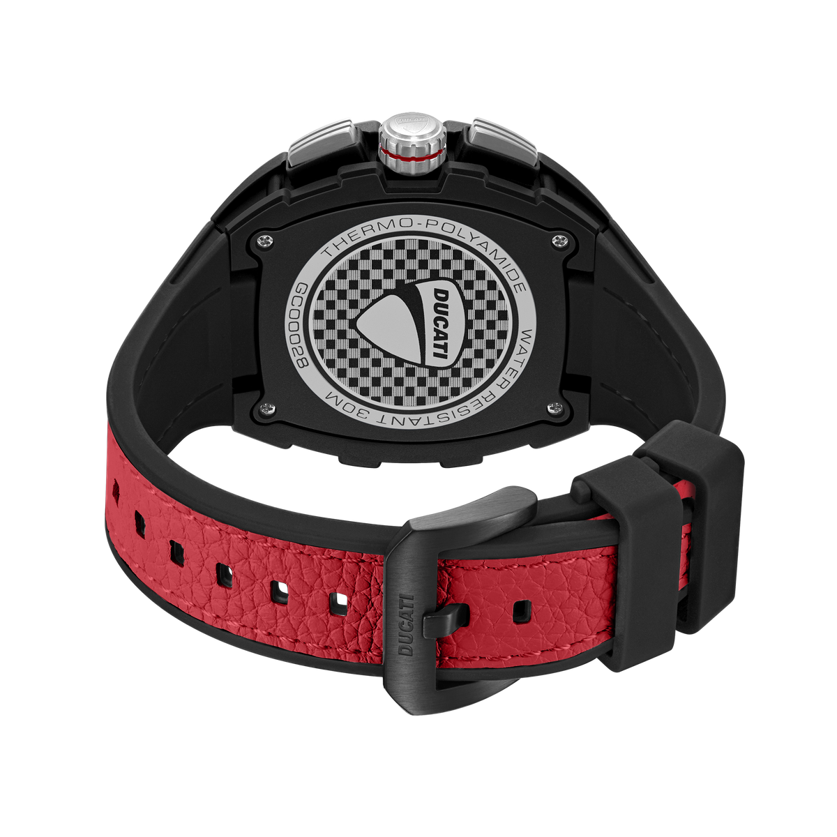 Ducati Quartz Multifunction Black Dial Black Silicone Strap Watch For Men