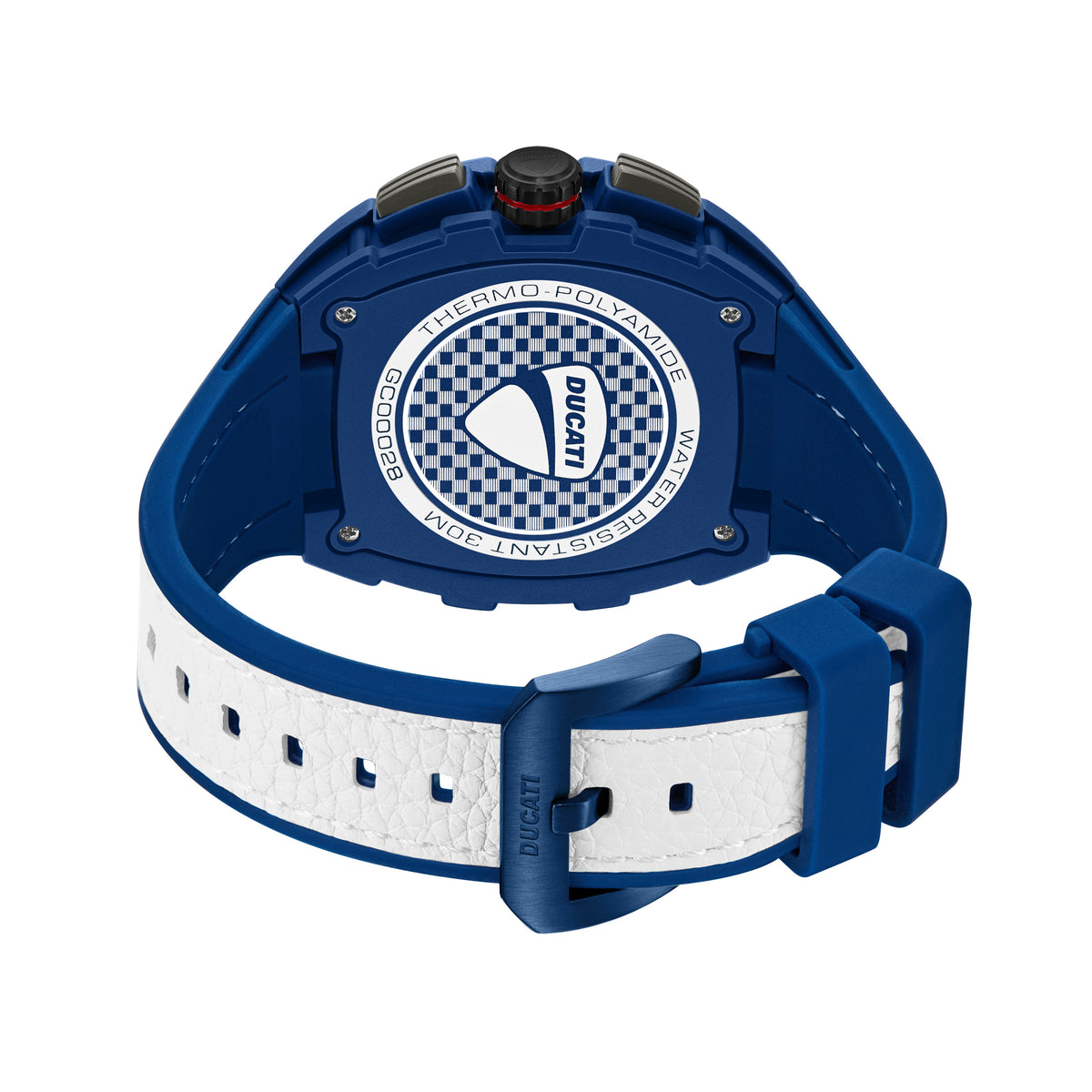 Ducati Quartz Multifunction Black Dial Blue Silicone Strap Watch For Men