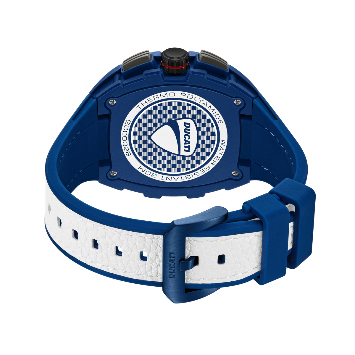 Ducati Quartz Multifunction Black Dial Blue Silicone Strap Watch For Men