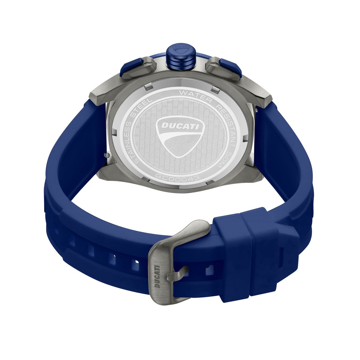 Ducati Quartz Chronograph Blue Dial Blue Silicone Strap Watch For Men