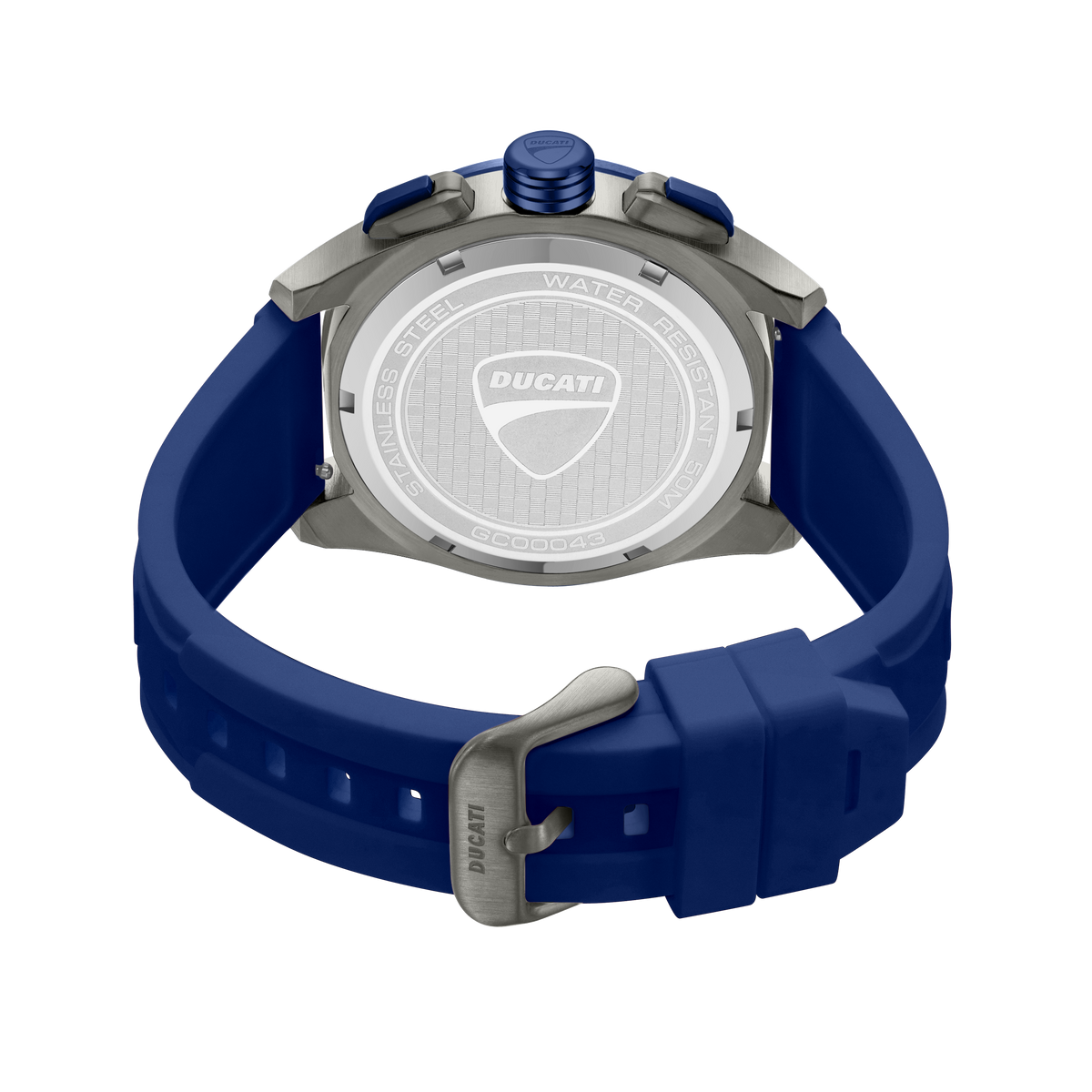 Ducati Quartz Chronograph Blue Dial Blue Silicone Strap Watch For Men