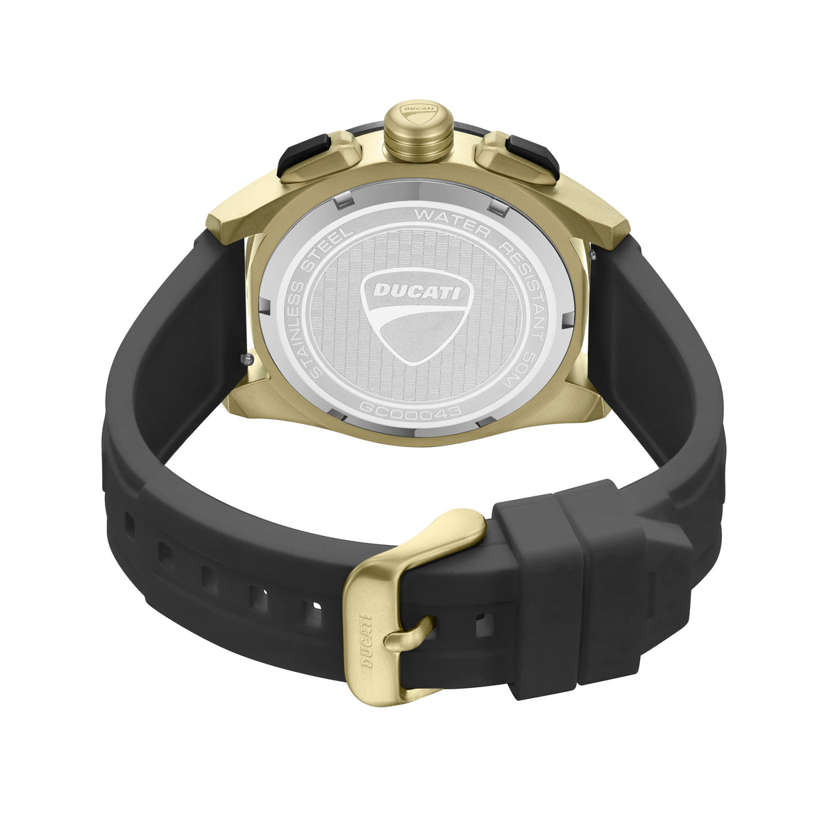 Ducati Quartz Chronograph Grey Dial Black Silicone Strap Watch For Men