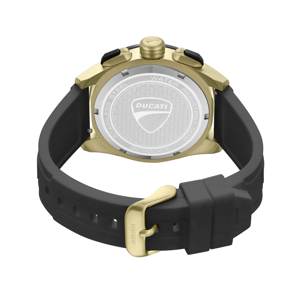 Ducati Quartz Chronograph Grey Dial Black Silicone Strap Watch For Men