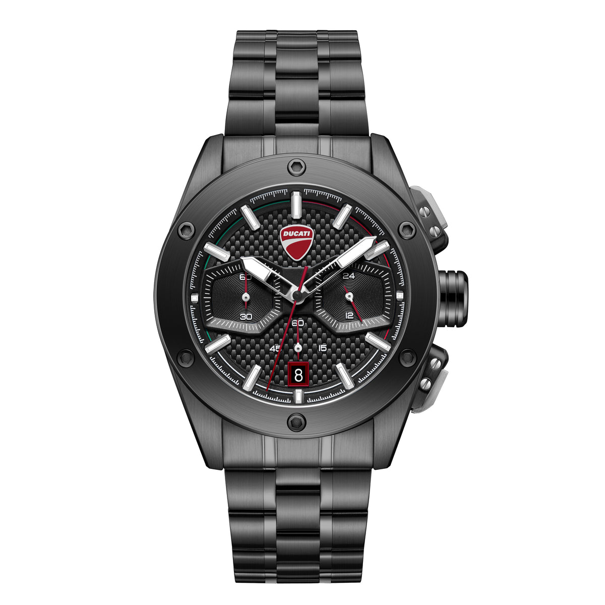 Ducati Quartz Chronograph Black Dial Black Stainless Steel Strap Watch For Men