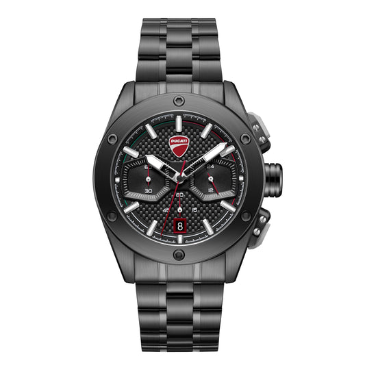 Ducati Quartz Chronograph Black Dial Black Stainless Steel Strap Watch For Men