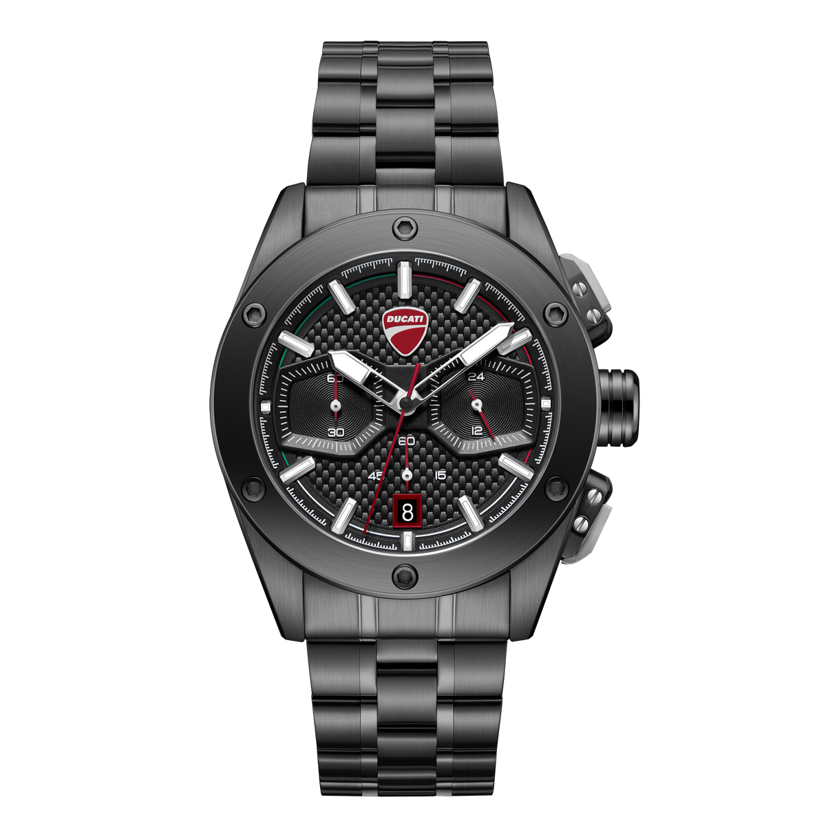 Ducati Quartz Chronograph Black Dial Black Stainless Steel Strap Watch For Men