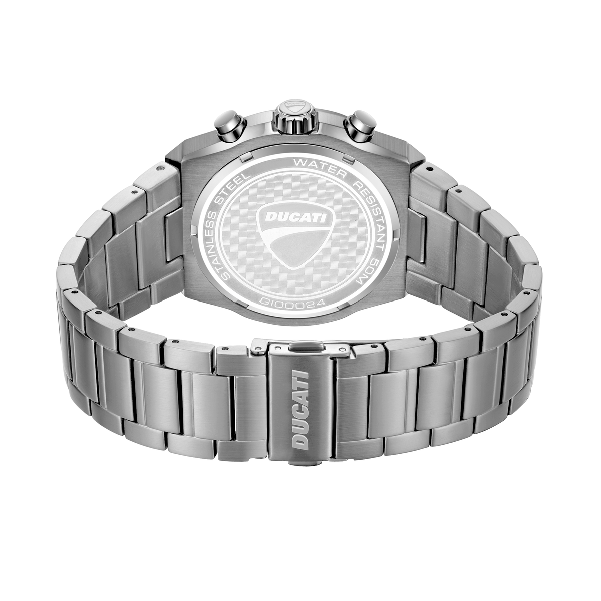 Ducati Quartz Chronograph Black Dial Silver Stainless Steel Strap Watch For Men