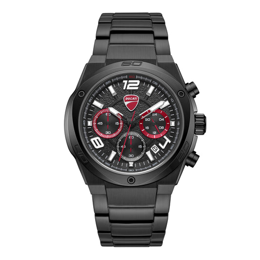 Ducati Quartz Chronograph Black Dial Black Stainless Steel Strap Watch For Men